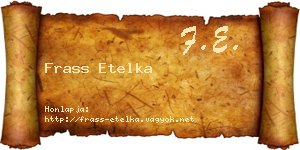 Frass Etelka névjegykártya